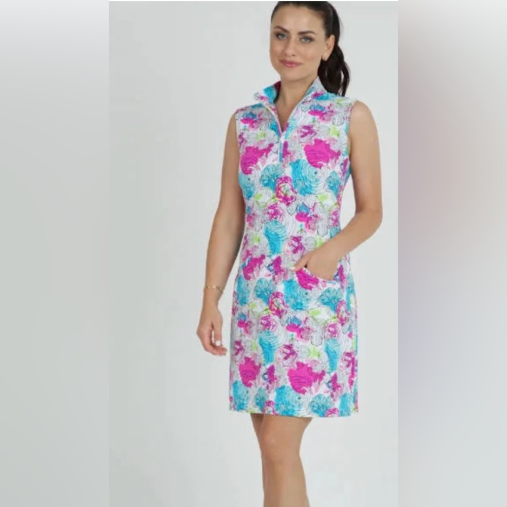 NWT IBKUL Women's Floral Dress - Pink, Blue, White